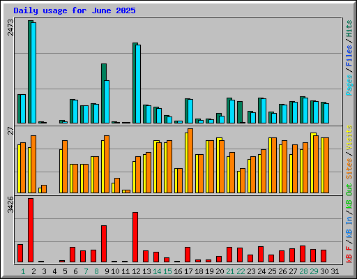 Daily usage for June 2025